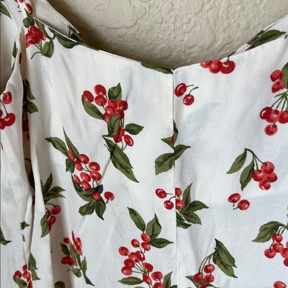Reformation chandler mini cherry tie strap dress - Picture 11 of 11